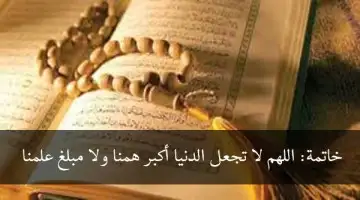 خاتمة: اللهم لا تجعل الدنيا أكبر همنا ولا مبلغ علمنا